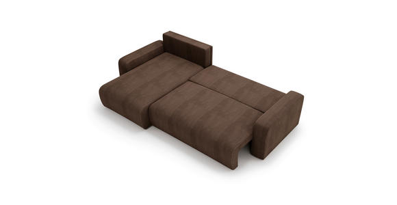 ECKSOFA in Cord Braun  - Schwarz/Braun, MODERN, Kunststoff/Textil (150/245cm) - Carryhome