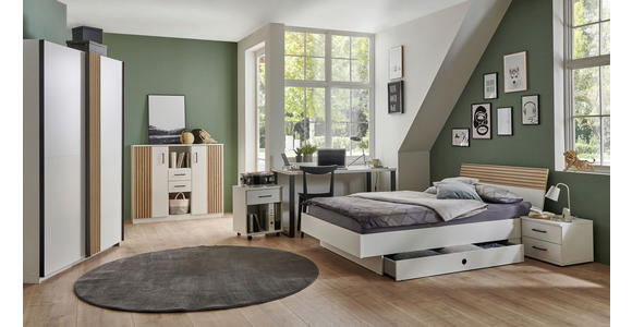 SIDEBOARD 122/105/40 cm in Weiß, Eiche Artisan - Schwarz/Weiß, Design, Holzwerkstoff/Kunststoff (122/105/40cm) - Carryhome