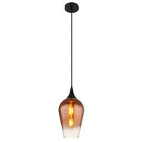 ZÁVĚSNÉ SVÍTIDLO, 18/120 cm  - měděné barvy/černá, Design, kov/sklo (18/120cm) - Globo
