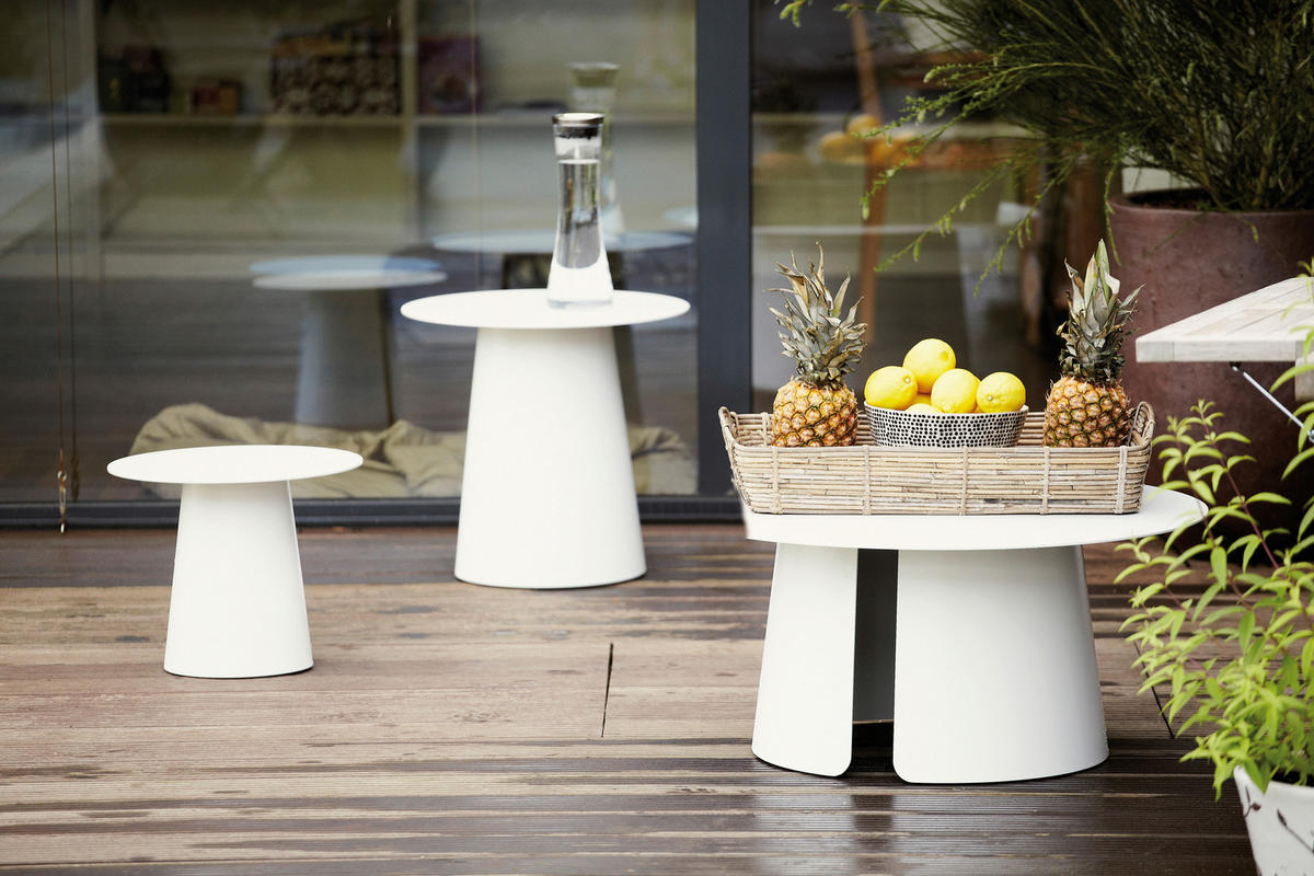 GARTENBEISTELLTISCH 80/80/36 cm Metall  - Weiß, Basics, Metall (80/80/36cm) - Jan Kurtz