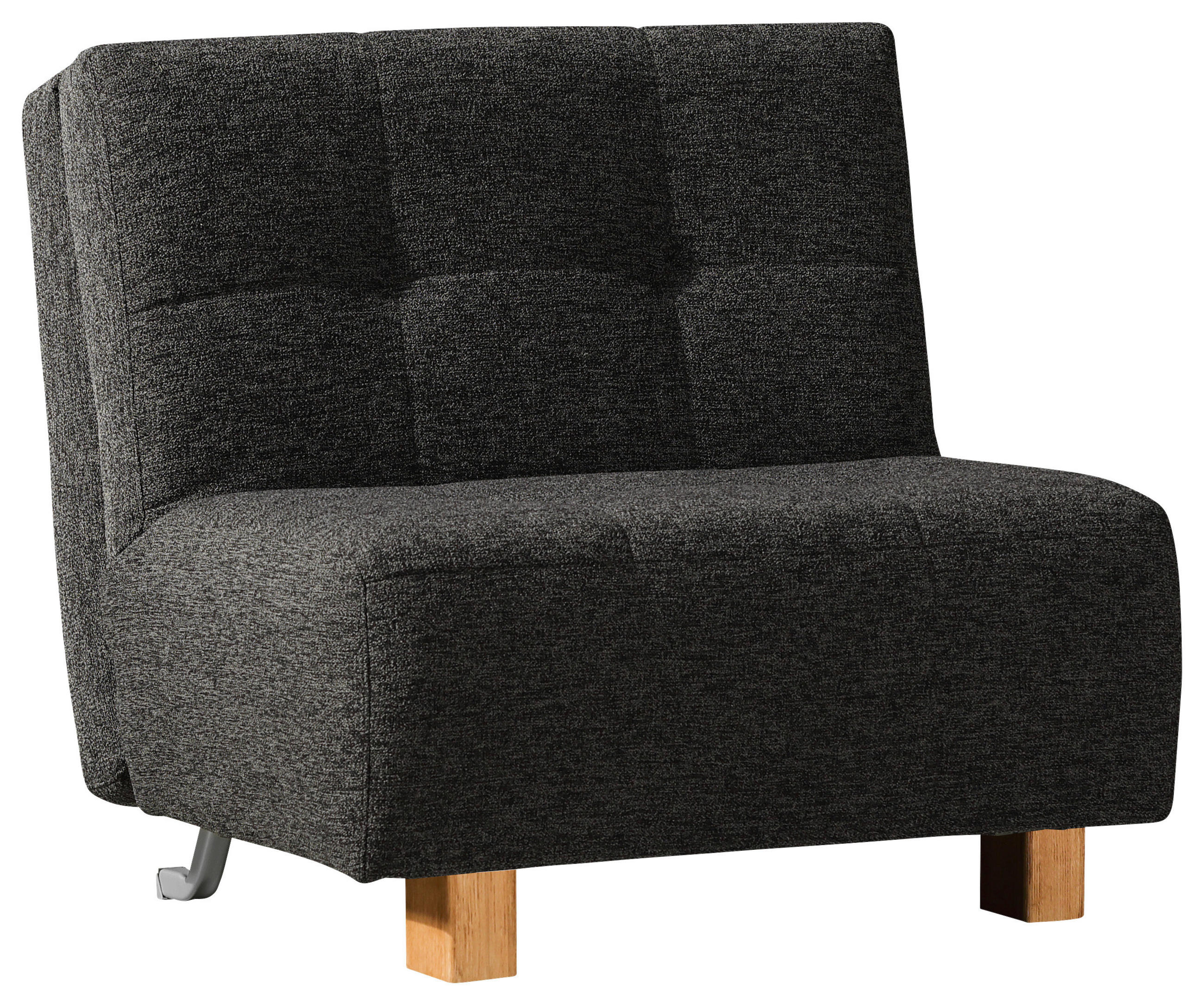 SCHLAFSESSEL Flachgewebe Anthrazit Fußauswahl, Stoffauswahl, Liegefunktion  - Anthrazit/Naturfarben, Design, Holz/Textil (85/92/102cm) - Novel