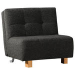 SCHLAFSESSEL Flachgewebe Anthrazit Fußauswahl, Stoffauswahl, Liegefunktion  - Anthrazit/Naturfarben, Design, Holz/Textil (85/92/102cm) - Novel