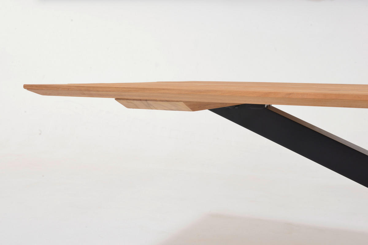 GARTENTISCH Metall Dunkelgrau, Teakfarben rechteckig  - Dunkelgrau/Teakfarben, Design, Holz/Metall (216/99/75cm) - Amatio