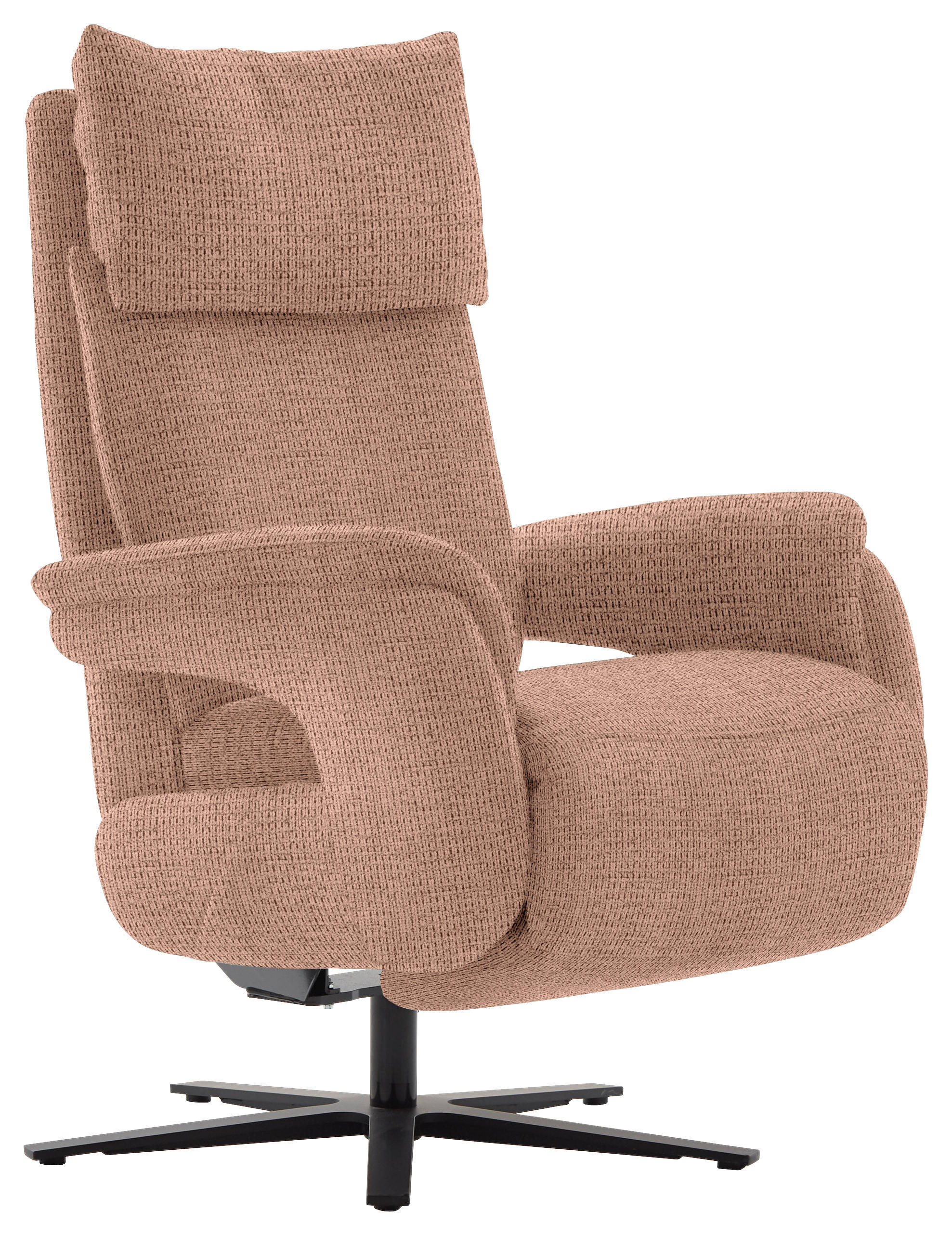 RECLINERFÅTÖLJ i struktur kopparfärgad  - svart/kopparfärgad, Modern, metall/textil (73/113-117/85cm) - Livetastic