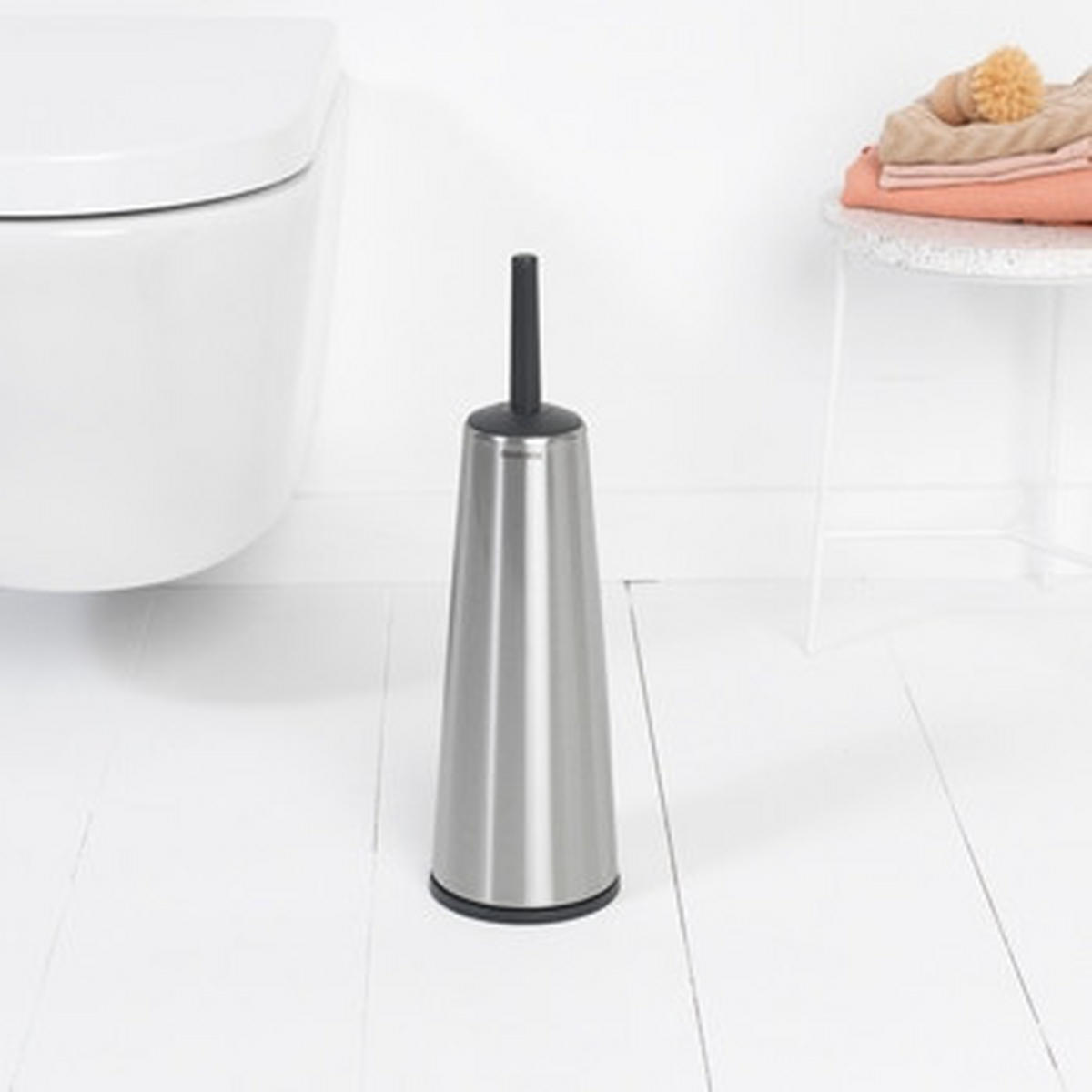WC-GARNITURA S ŠČETKO - barve nerjavečega jekla/črna, Basics, kovina/umetna masa (12/42/12cm) - Brabantia