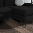 ECKSOFA in Webstoff Schwarz  - Schwarz, LIFESTYLE, Textil/Metall (310/180cm) - Valnatura