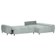ECKSOFA in Flachgewebe Hellgrau  - Hellgrau/Schwarz, KONVENTIONELL, Textil/Metall (295/180cm) - Carryhome