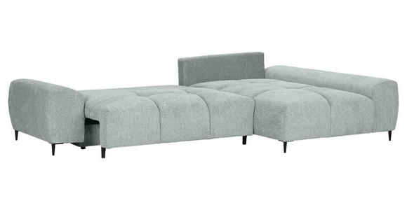 ECKSOFA in Flachgewebe Hellgrau  - Hellgrau/Schwarz, KONVENTIONELL, Textil/Metall (295/180cm) - Carryhome