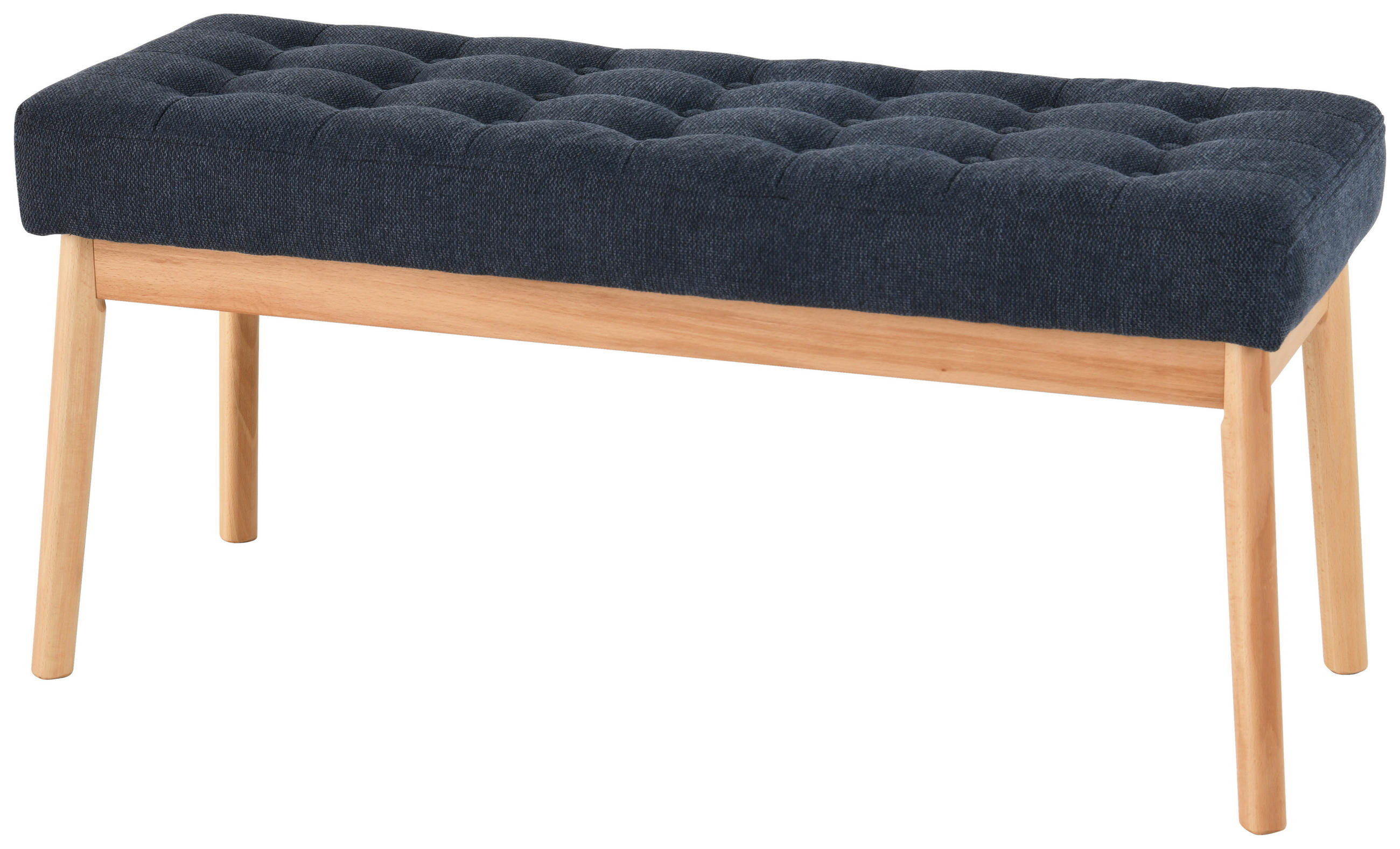 BANCĂ PENTRU HOL 100/48/36 cm  - albastru închis/culoare lemn stejar, Design, lemn/textil (100/48/36cm) - MID.YOU
