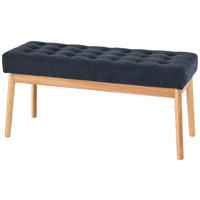BANCĂ PENTRU HOL 100/48/36 cm  - albastru închis/culoare lemn stejar, Design, lemn/textil (100/48/36cm) - MID.YOU