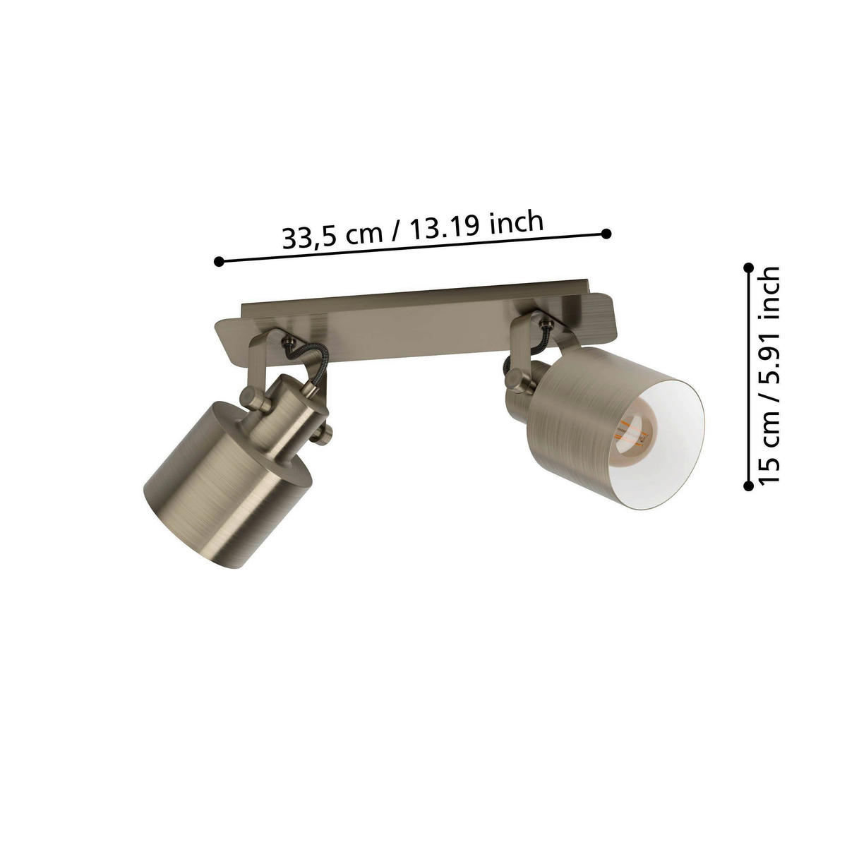 STRAHLER 47/11/21 cm   - Goldfarben/Creme, Design, Metall (47/11/21cm) - Eglo