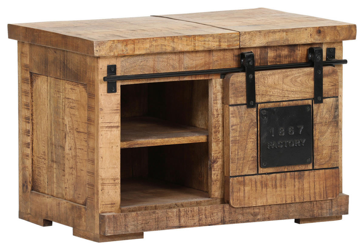 KOMMODE  in 75/50/45 cm  - Schwarz/Naturfarben, KONVENTIONELL, Holz/Metall (75/50/45cm) - Landscape