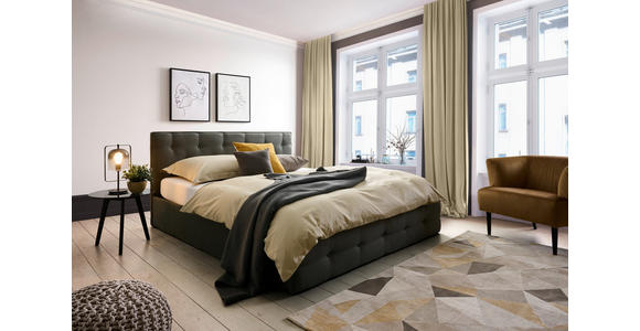 POLSTERBETT Lattenrost, Bettkasten Dunkelgrau 180/200 cm - Dunkelgrau, MODERN, Holz/Textil (180/200cm) - Carryhome
