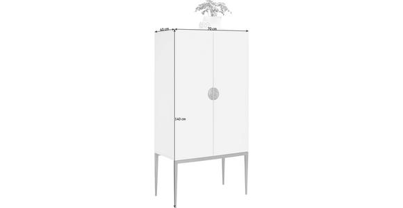 HOCHZEITSSCHRANK in Weiß, Messingfarben - Messingfarben/Weiß, Design, Holzwerkstoff/Metall (70/140/40cm) - Carryhome