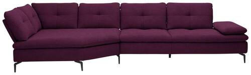 ECKSOFA in Flachgewebe Violett  - Violett/Schwarz, Design, Textil/Metall (157/344cm) - Chilliano
