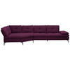 ECKSOFA in Flachgewebe Violett  157/344 cm  - Violett/Schwarz, Design, Textil/Metall (157/344cm) - Chilliano