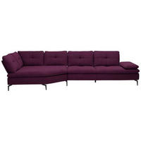 ECKSOFA in Flachgewebe Violett  - Violett/Schwarz, Design, Textil/Metall (157/344cm) - Chilliano