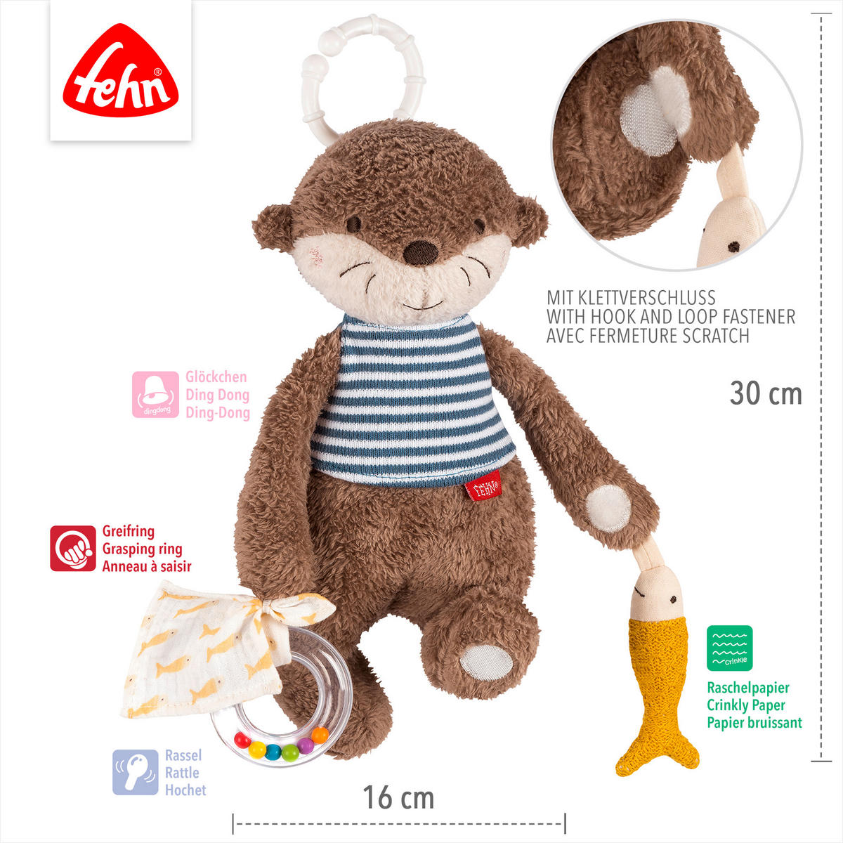 SPIELTIER - Multicolor, Basics, Textil (29/11,8/8cm) - Fehn