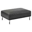 HOCKER Mandia Echtleder Schwarz  - Chromfarben/Schwarz, Design, Leder/Metall (100/41/70cm) - Johann Jakob