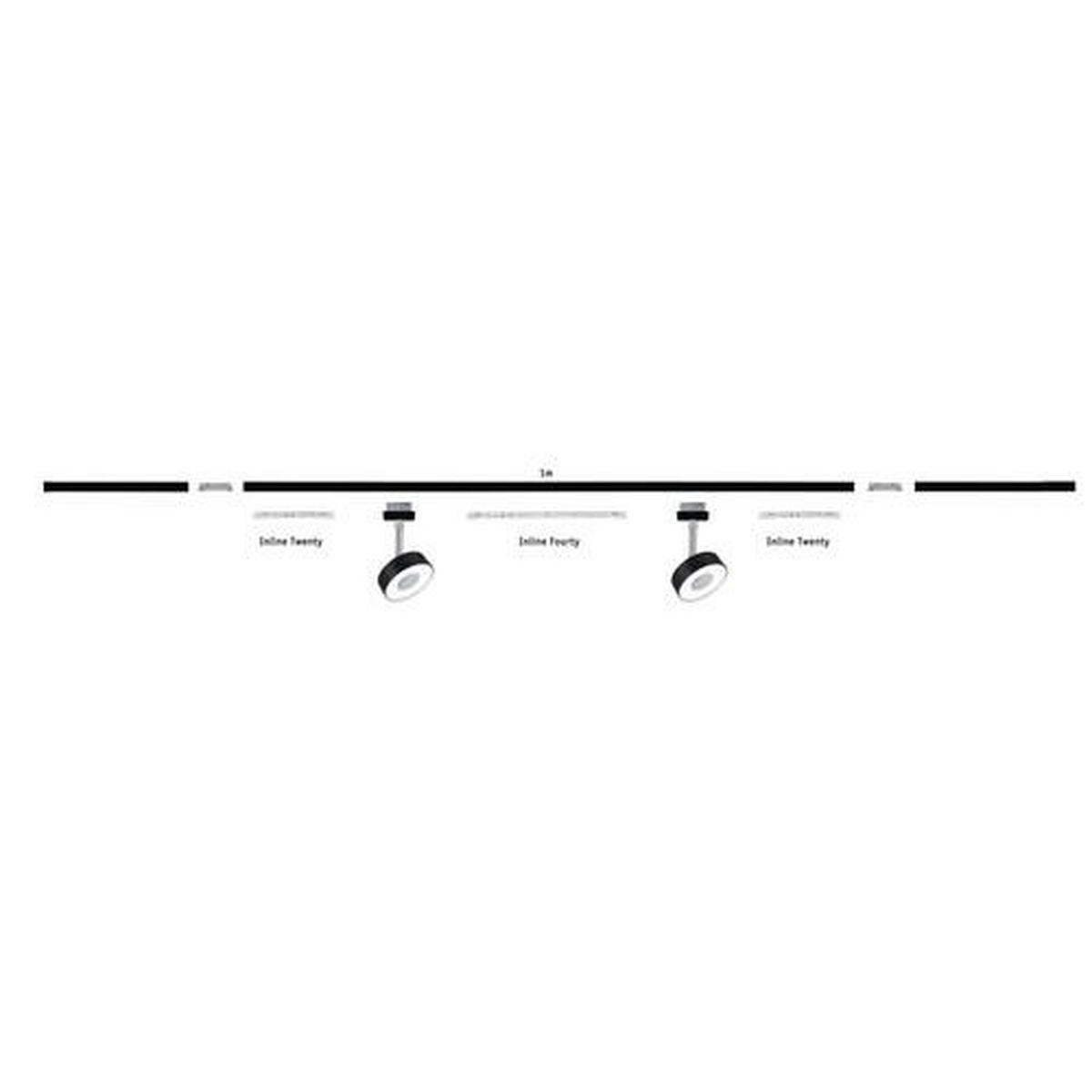 SCHIENENSYSTEM-STRAHLER Urail   - Chromfarben/Schwarz, Design, Kunststoff/Metall (9,8/14,7/5cm) - Paulmann