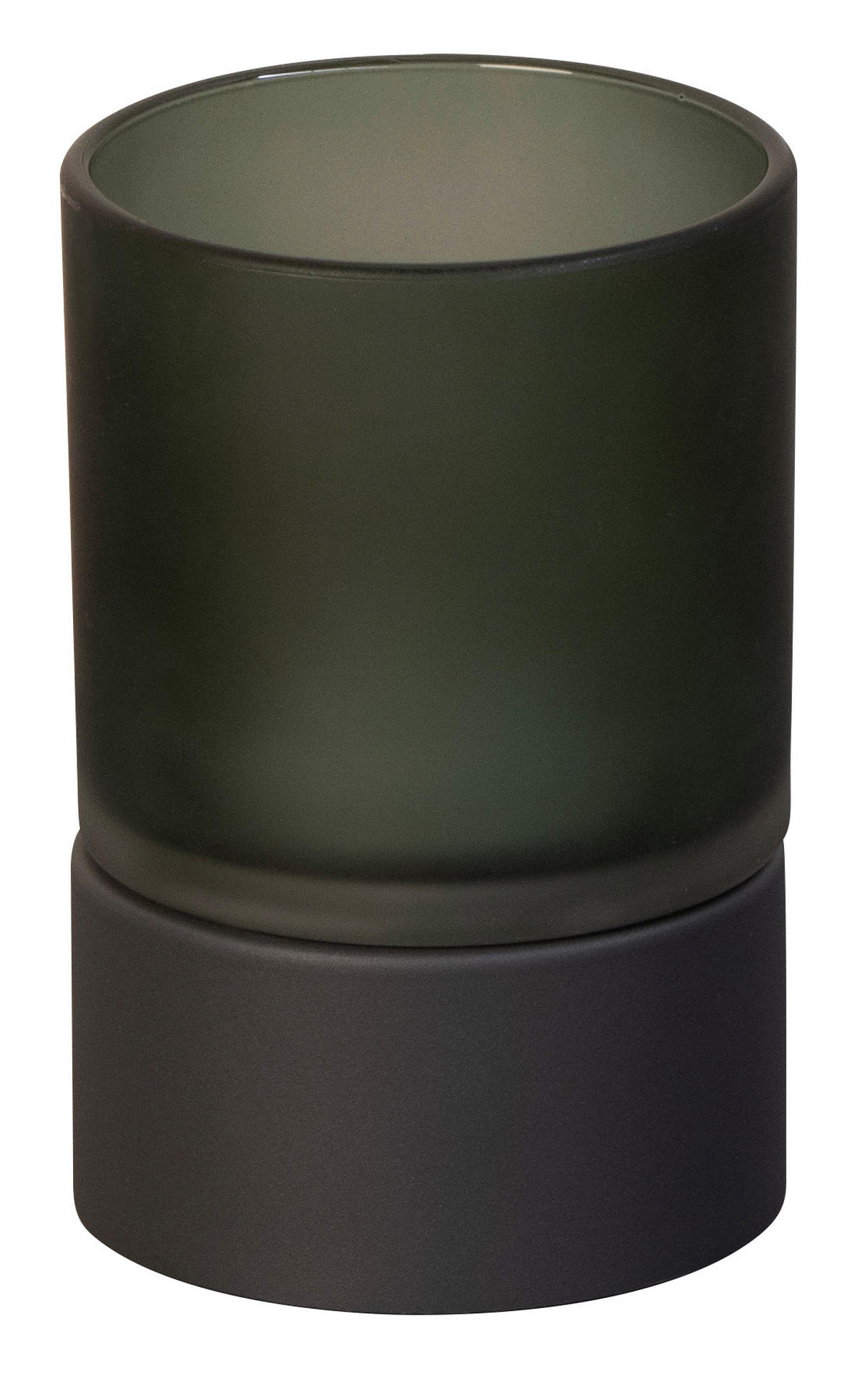 AKKU-TISCHLEUCHTE Ariva Pro 9,5/14,5 cm  - Salbeigrün/Graubraun, Design, Glas/Metall (9,5/14,5cm)