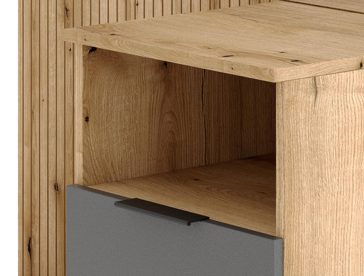 GARDEROBE  in 100/204/40 cm  - Eichefarben/Graphitfarben, Design, Holzwerkstoff (100/204/40cm) - Boxxx