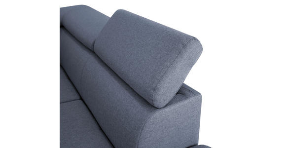 ECKSOFA in Webstoff Blau  - Blau/Silberfarben, Design, Textil/Metall (257/226cm) - Xora