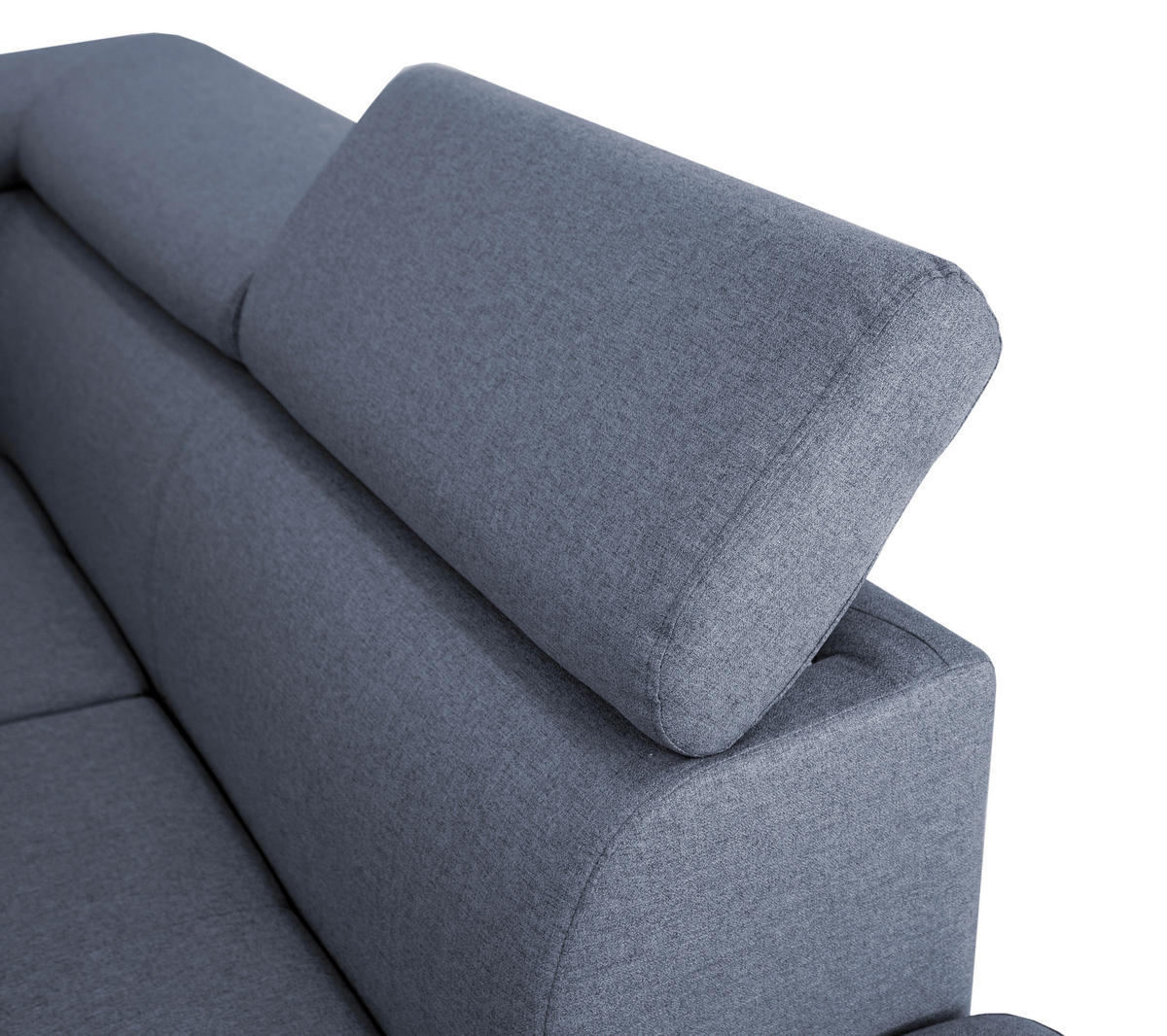 ECKSOFA inkl. Funktionen Blau Webstoff  - Blau/Silberfarben, Design, Textil/Metall (257/226cm) - Xora