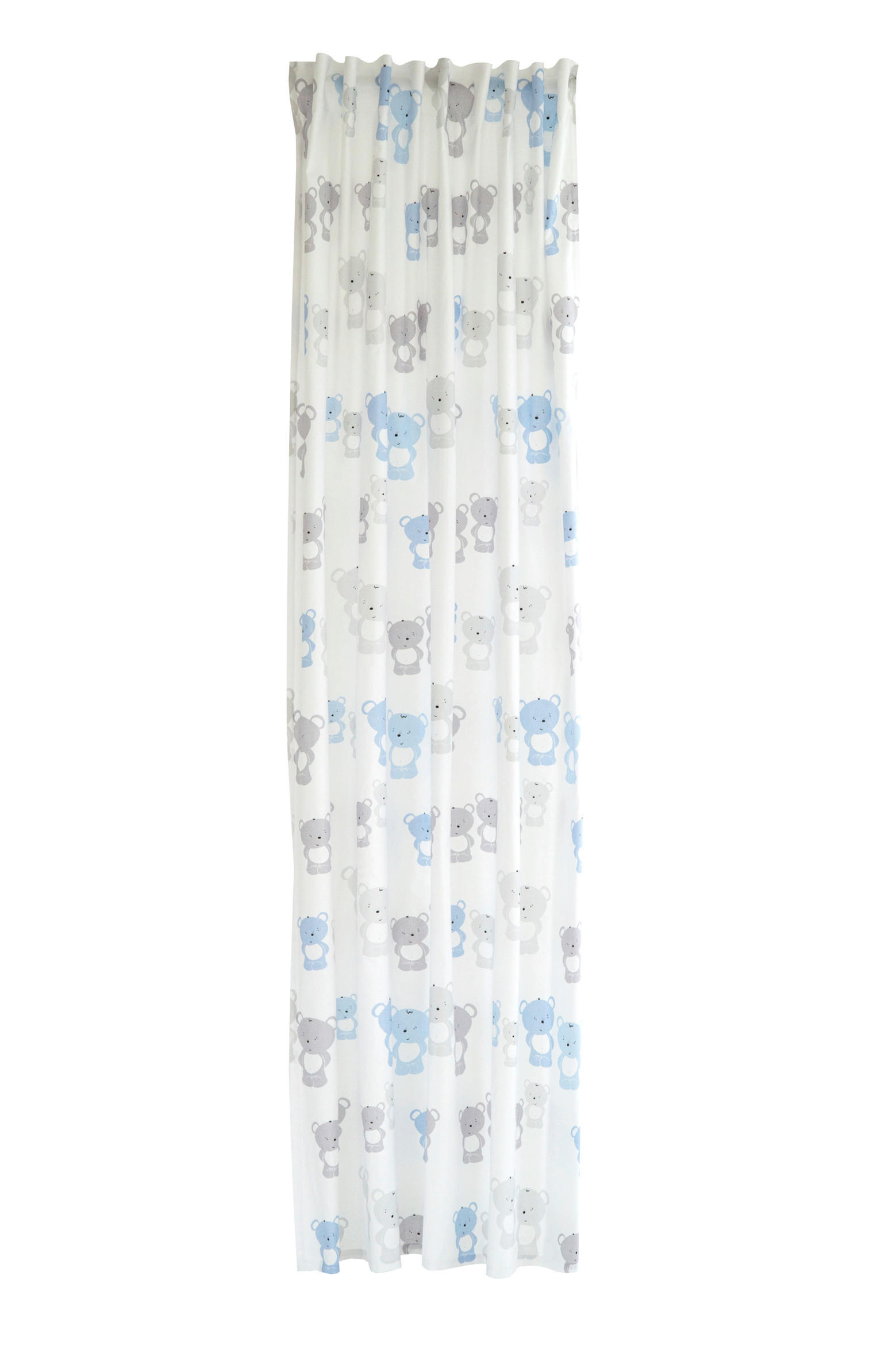 SCHLAUFENVORHANG blickdicht  - Blau/Weiß, Basics, Textil (140/245cm)