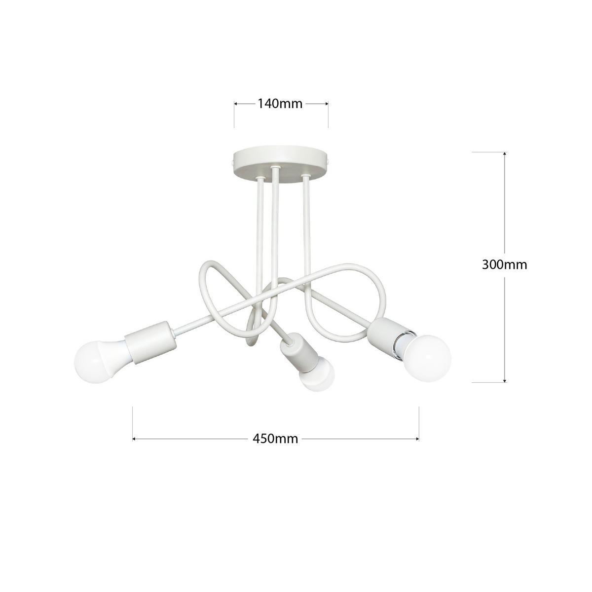 DECKENLEUCHTE OXFORD 45/45/30 cm   - Sandfarben, KONVENTIONELL, Metall (45/45/30cm)