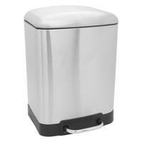 NÁŠĽAPNÝ ODPADKOVÝ KÔŠ, 6 l - čierna/chrómová, Basics, kov/plast (23/32/22,5cm) - Sadena