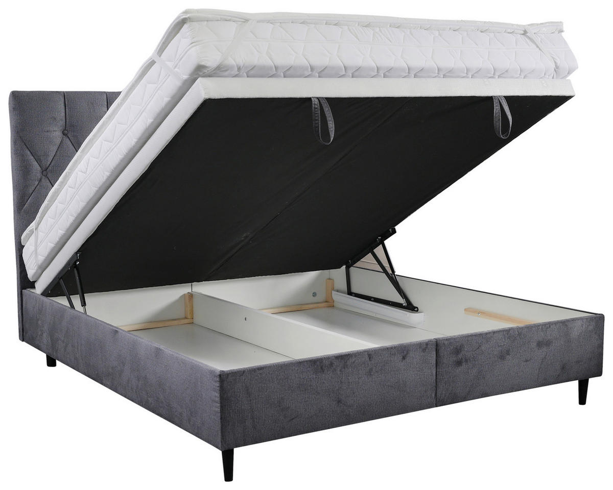 BOXBETT 180/200 cm  in Anthrazit  - Anthrazit/Schwarz, KONVENTIONELL, Holz/Holzwerkstoff (180/200cm) - home24