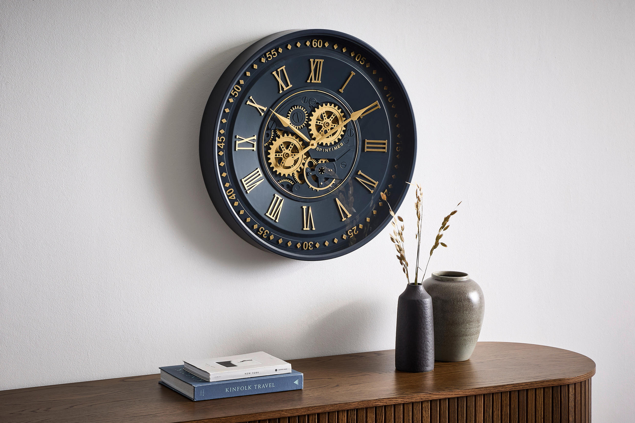 WANDUHR  Anthrazit, Goldfarben  - Anthrazit/Goldfarben, Trend, Glas/Kunststoff (59/8/59cm) - Landscape