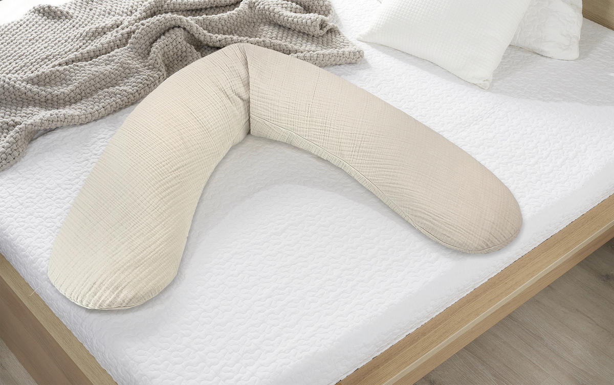 STILLKISSEN 190 cm MUSSELIN   - Sandfarben/Beige, Basics, Textil (190cm) - Theraline