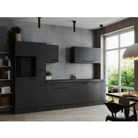 MODULKÖK UTAN VITVAROR 310 cm   i mörkgrå  - mörkgrå/svart, Design, metall/trämaterial (310cm) - Respekta