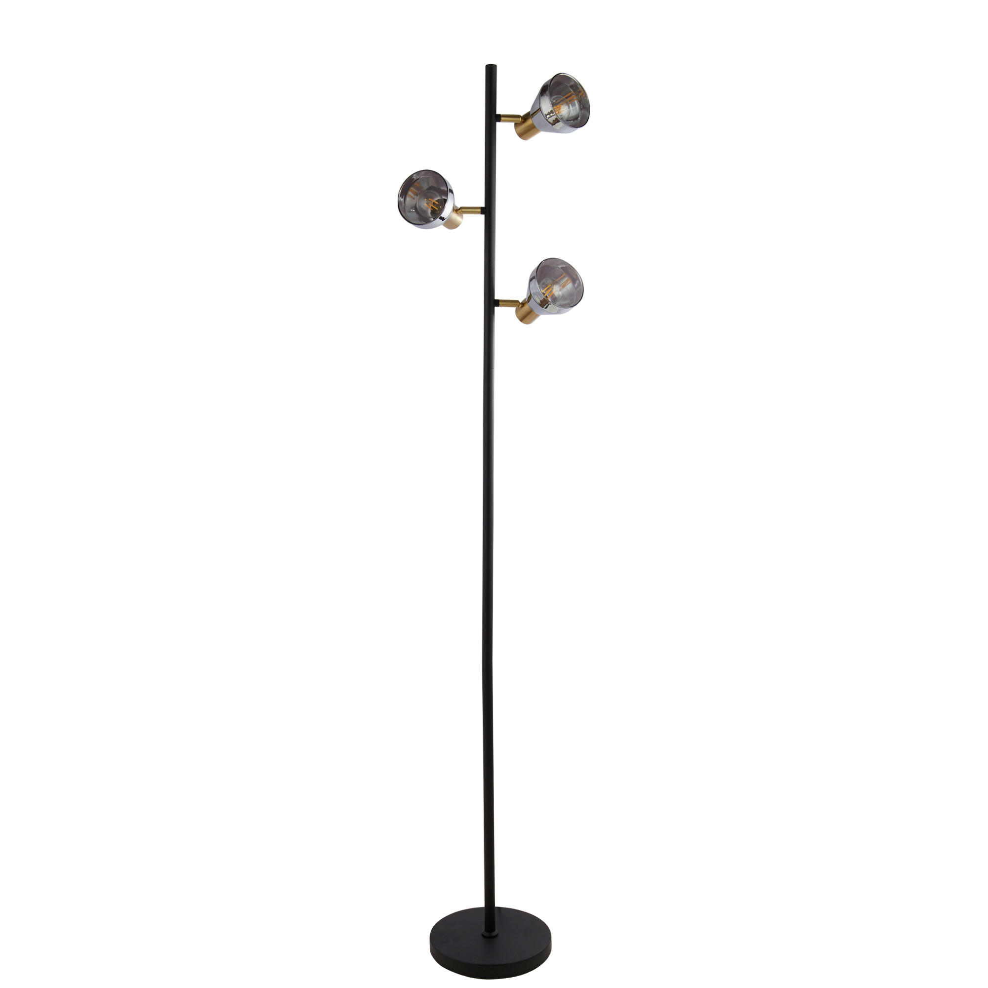 STEHLEUCHTE 22/32,5/153 cm    - Schwarz, Basics, Glas/Metall (22/32,5/153cm) - Searchlight