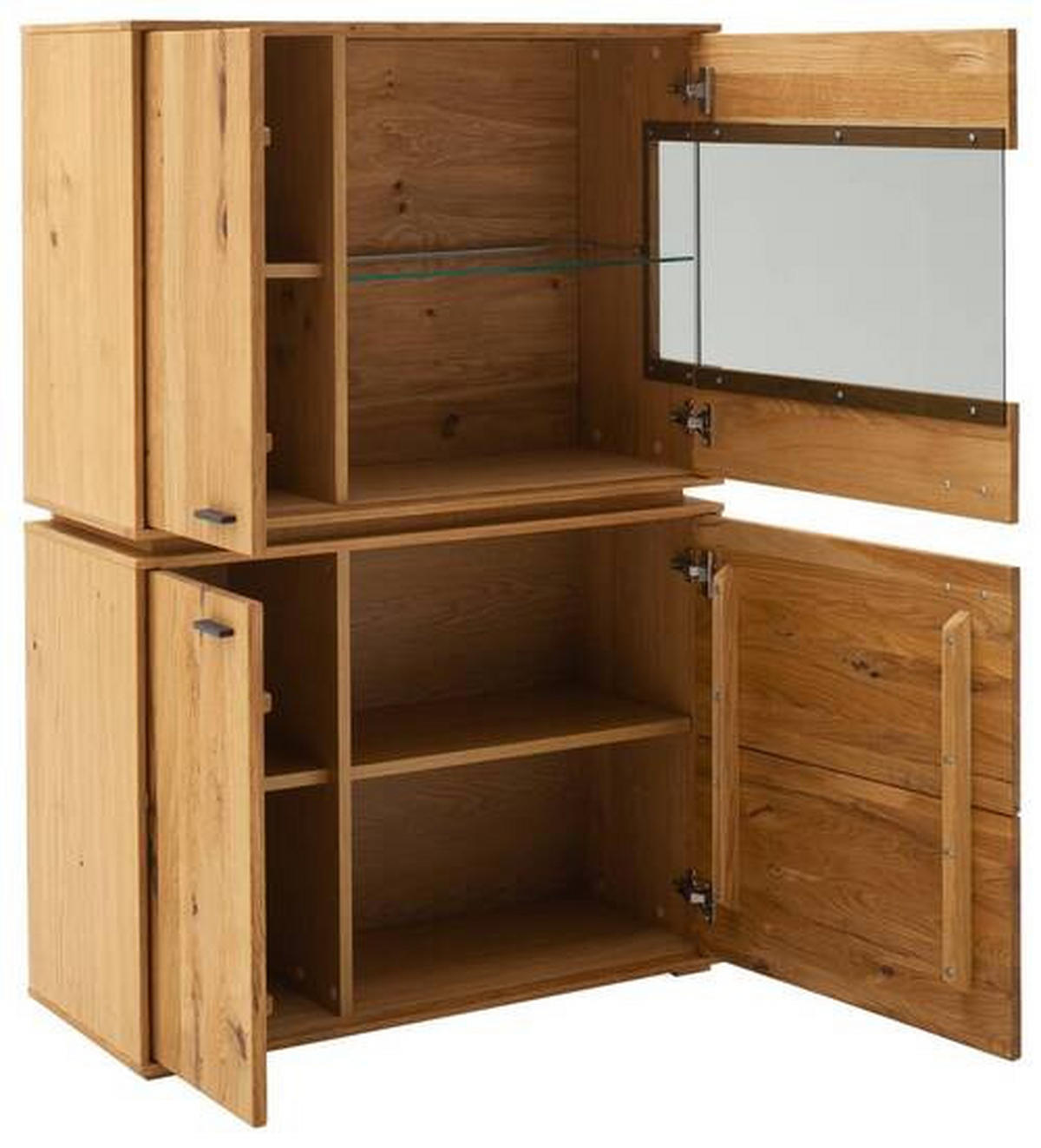 HIGHBOARD  in 93/137/38 cm  - Wildeiche/Anthrazit, Natur, Glas/Holz (93/137/38cm) - MID.YOU