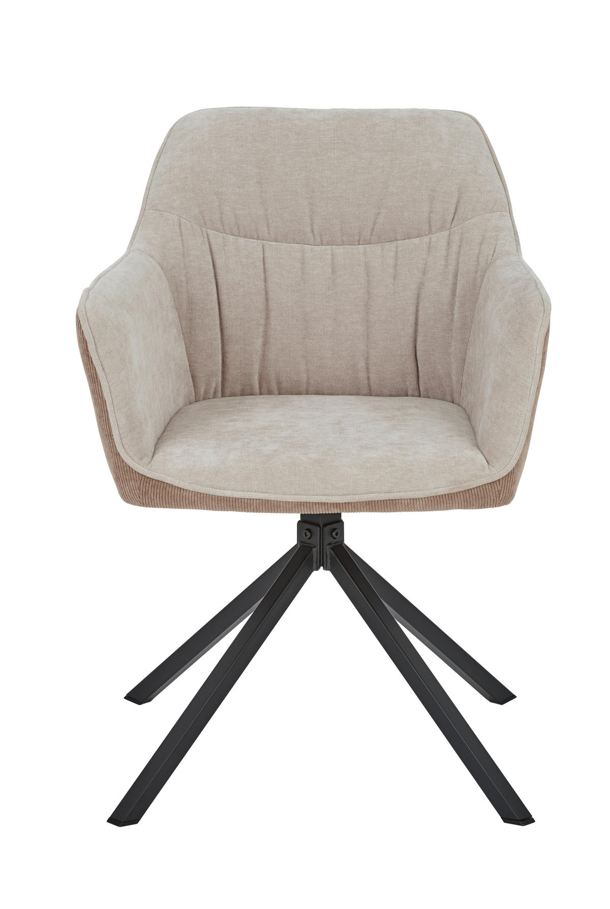 ARMLEHNSTUHL  in Stahl Chenille, Cord  - Hellbraun/Beige, MODERN, Textil/Metall (56/81/60,5cm) - MID.YOU