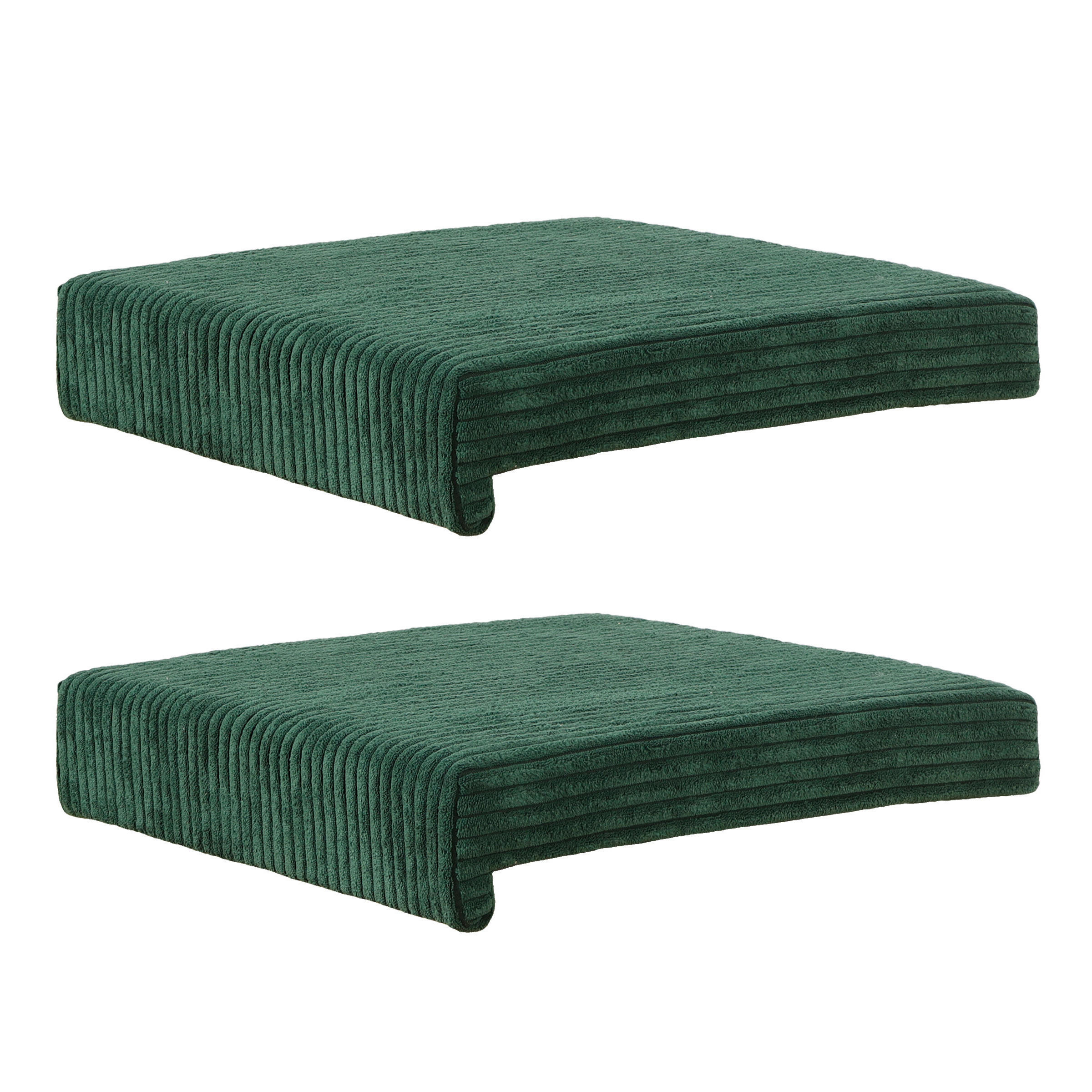 KLEMMKISSEN 2er Set 40/35/38/5/8 cm  - Dunkelgrün, Basics, Textil (40/35/38/5/8cm)