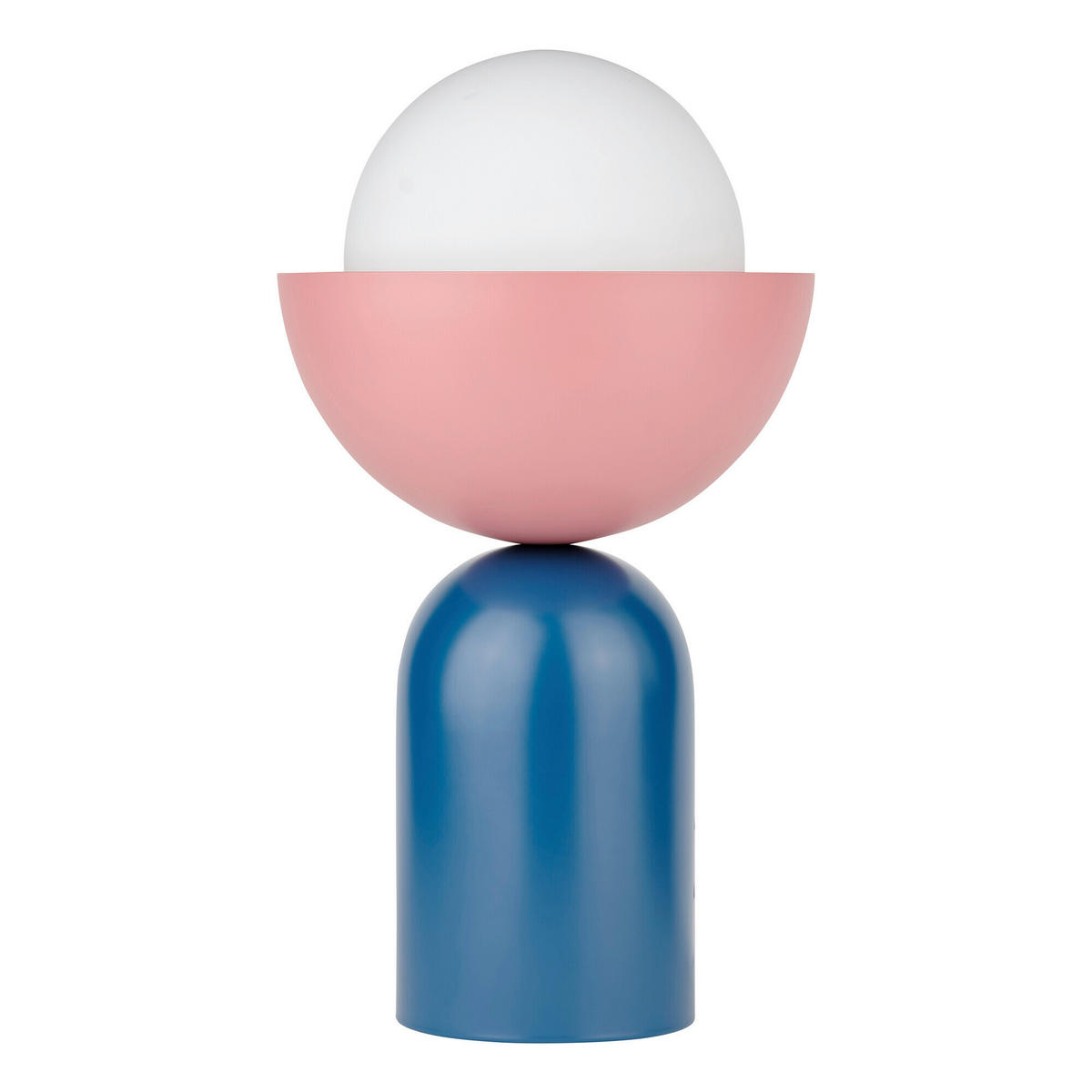TISCHLEUCHTE 20/36,5 cm   - Blau/Rosa, Basics, Glas/Metall (20/36,5cm) - Osram