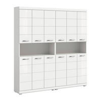 BADEZIMMER 2-teilig  in 180 cm  - Weiß Hochglanz/Silberfarben, Trend, Holzwerkstoff/Kunststoff (180cm) - MID.YOU