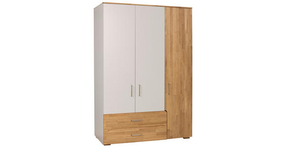 DREHTÜRENSCHRANK  in Grau, Eichefarben  - Eichefarben/Silberfarben, KONVENTIONELL, Holz/Holzwerkstoff (145/212/60cm) - Cantus