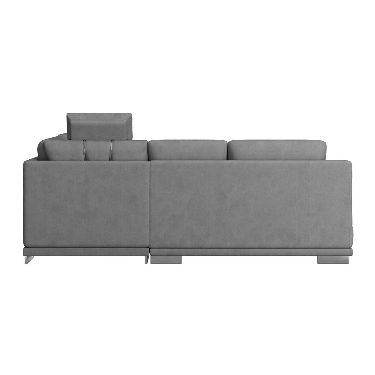 WOHNLANDSCHAFT in Velours Dunkelgrau  - Chromfarben/Dunkelgrau, Konventionell, Textil/Metall (264/217cm) - MID.YOU