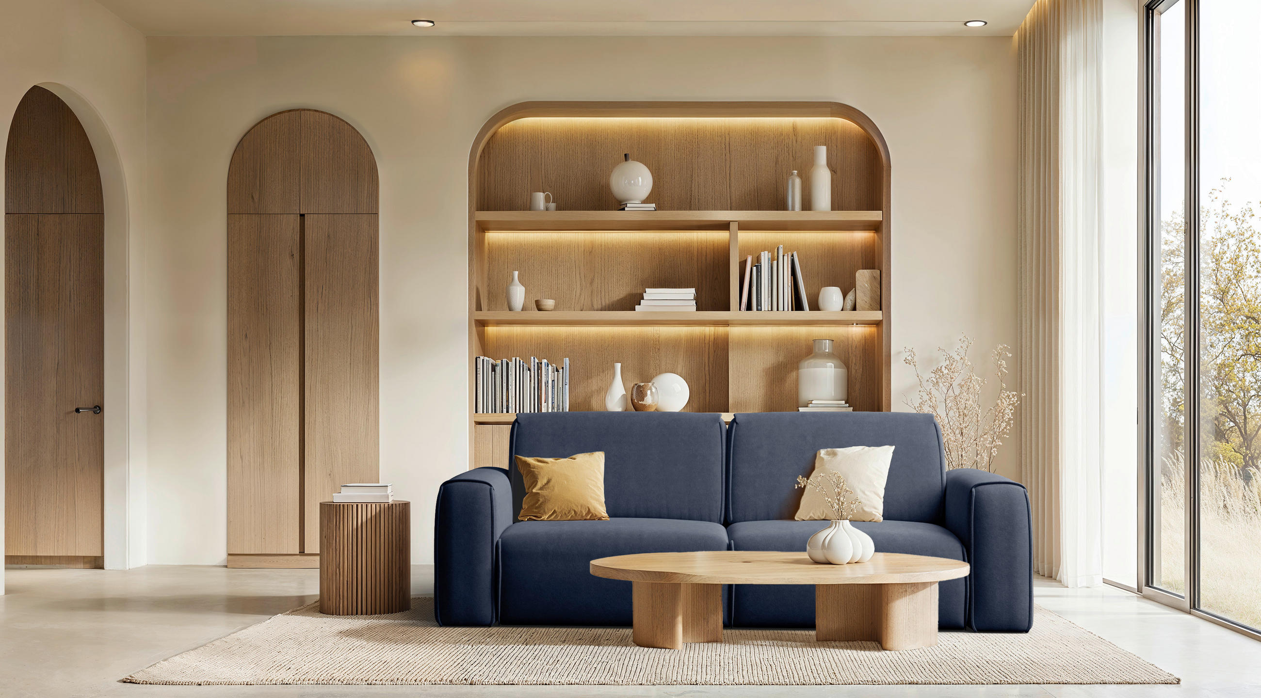 Livetastic Schlafsofa Tuzzi Aubergine 252x94x105 cm