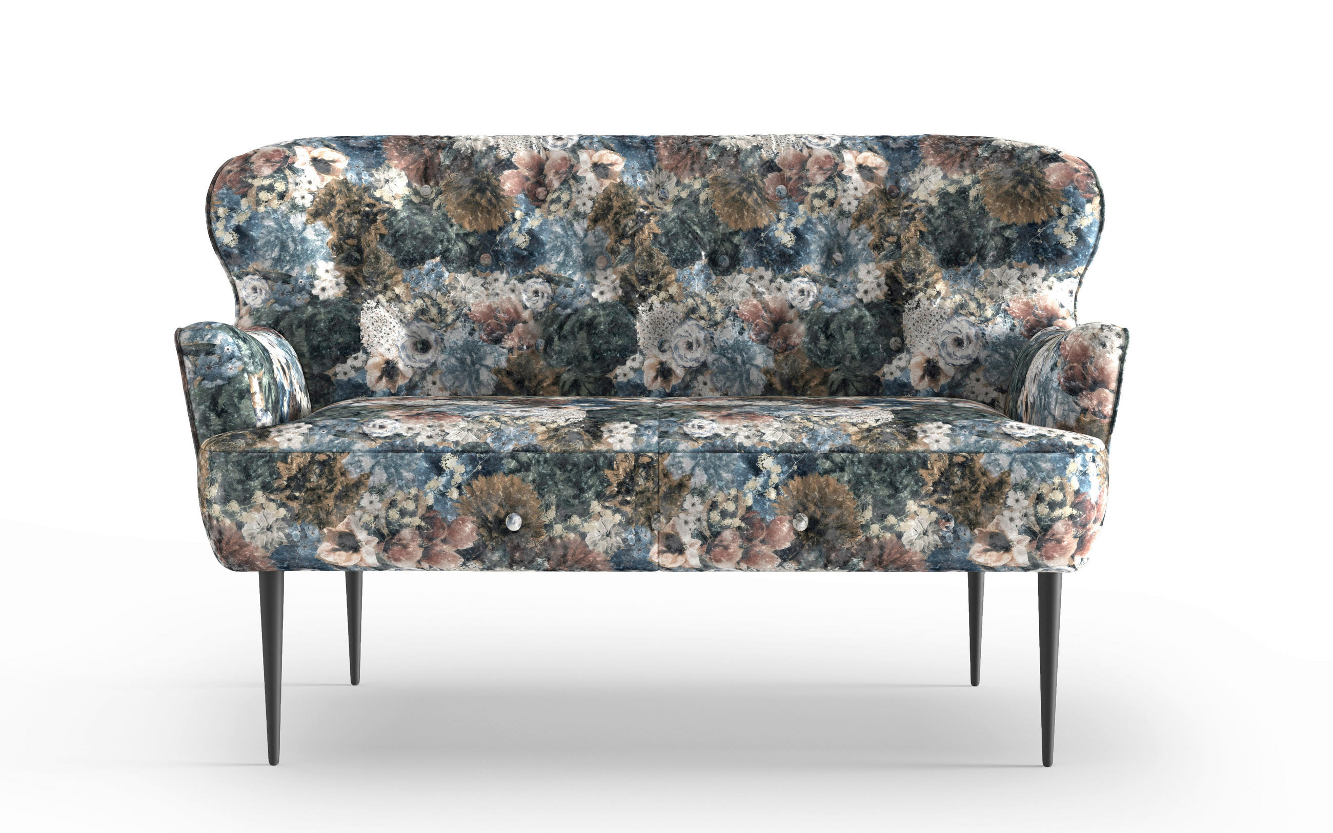 KÜCHENSOFA 153/97/87 cm in - Blau/Beige, Konventionell, Textil/Metall (153/97/87cm) - Sit & More