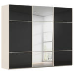 SCHWEBETÜRENSCHRANK 301/223/68 cm 3-türig Schwarz, Champagner  - Champagner/Schwarz, KONVENTIONELL, Glas/Holzwerkstoff (301/223/68cm) - Novel