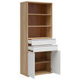 AKTENSCHRANK Weiß, Eichefarben  - Eichefarben/Weiß, KONVENTIONELL, Holzwerkstoff (80/198/41cm) - Carryhome