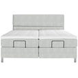 BOXSPRINGBETT 180/200 cm  in Hellgrau  - Chromfarben/Hellgrau, KONVENTIONELL, Kunststoff/Textil (180/200cm) - Voleo