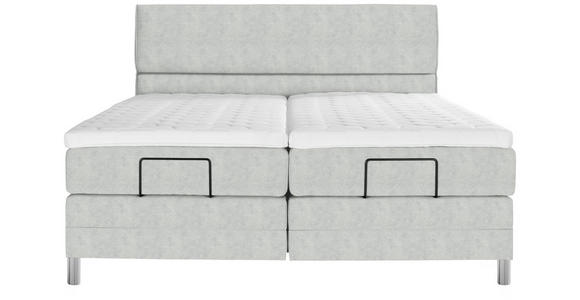 BOXSPRINGBETT 180/200 cm  in Hellgrau  - Chromfarben/Hellgrau, KONVENTIONELL, Kunststoff/Textil (180/200cm) - Voleo