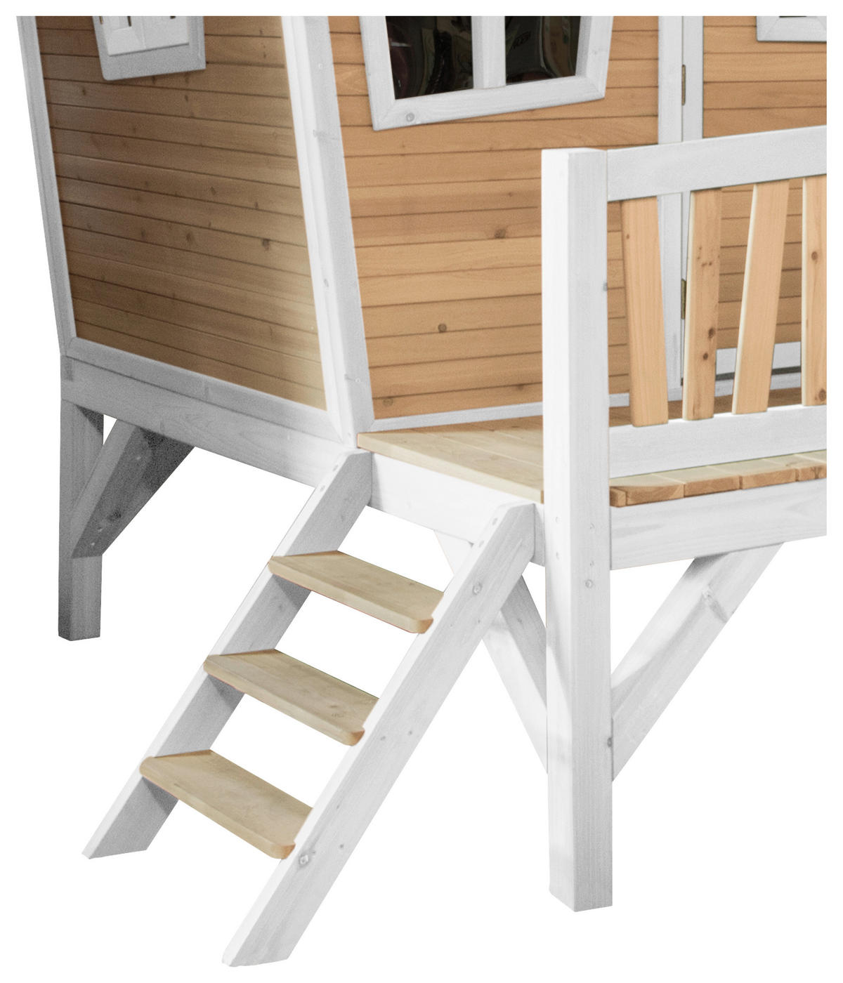 SPIELHAUS 123/12,8/152 cm  - Braun/Weiß, KONVENTIONELL, Holz/Kunststoff (123/12,8/152cm) - Ambia Garden